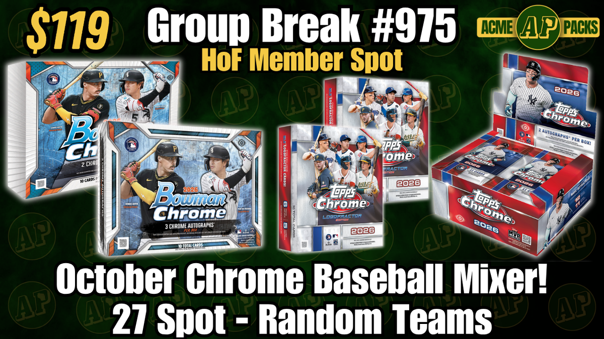 GB975 - October Chrome Baseball Mixer! - Random Teams
