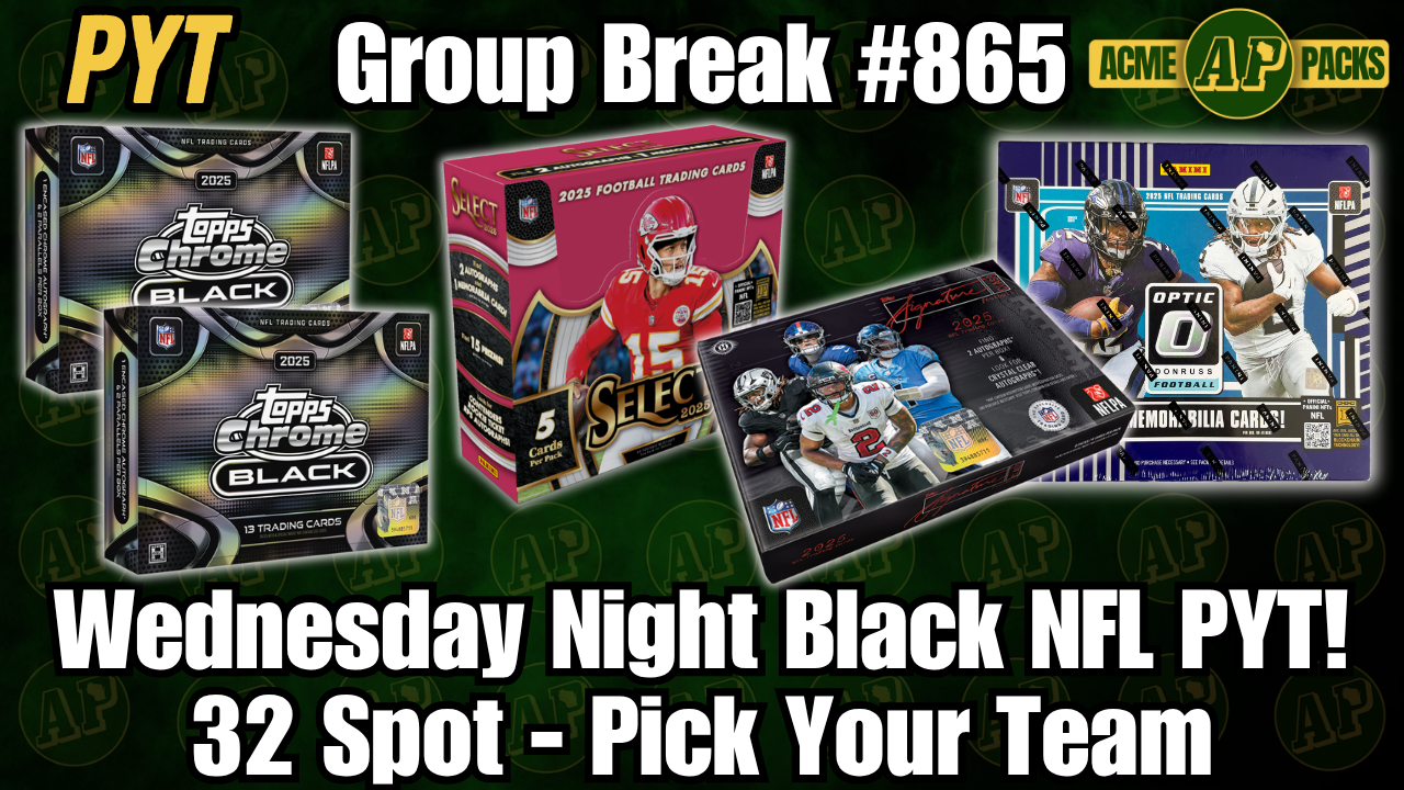 GB865 - Wednesday Night Black NFL PYT! - Pick Your Team