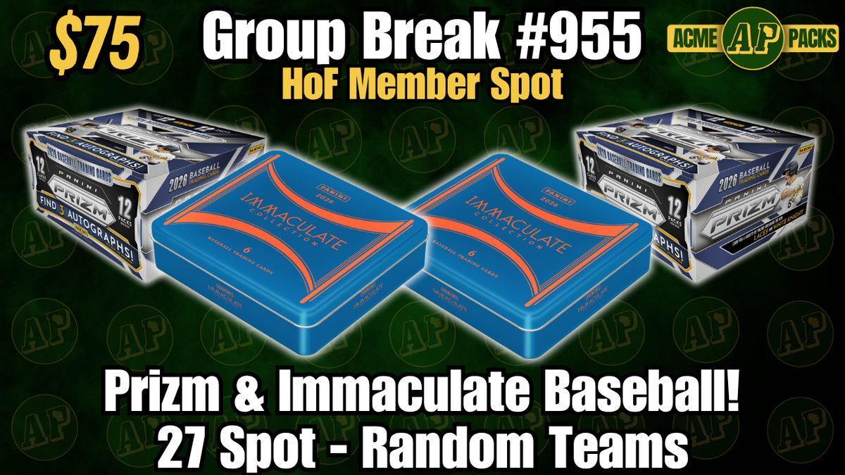 GB955 - Prizm & Immaculate Baseball! - Random Teams