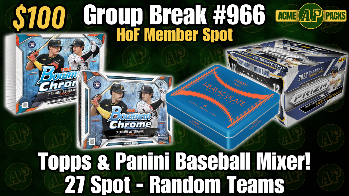 GB966 - Topps & Panini Baseball Mixer! - Random Teams