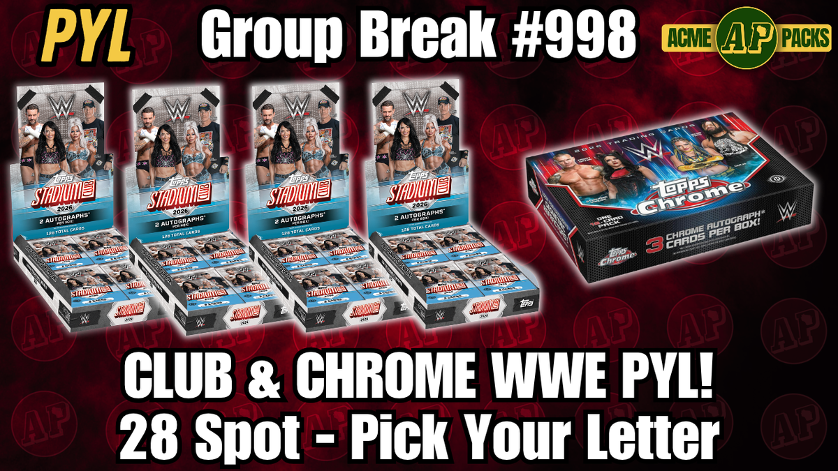 GB998 - Club & Chrome WWE PYL! - Pick Your Letter
